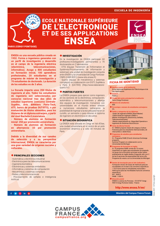Ecole Nationale Supérieure de l'Electronique et de ses Applications