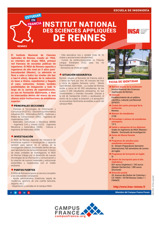 Institut National des Sciences Appliquées de Rennes