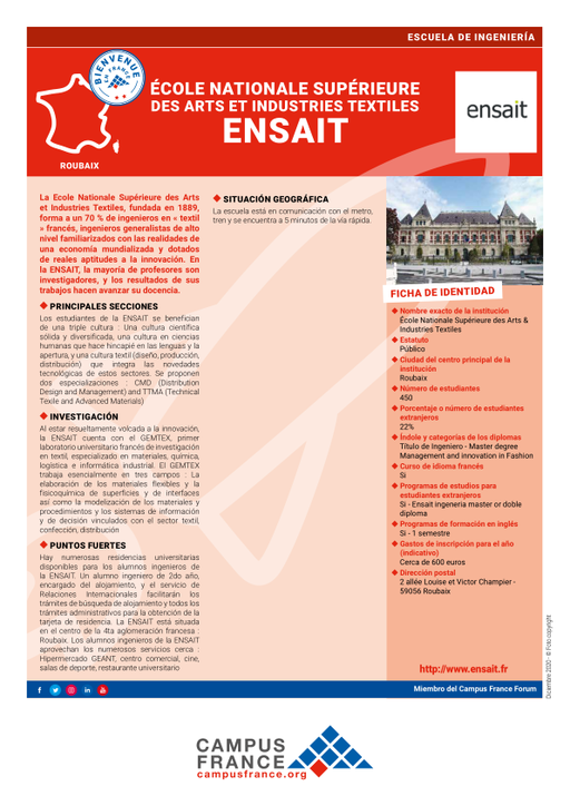 Ecole Nationale Supérieure des Arts & Industries Textiles - ENSAIT