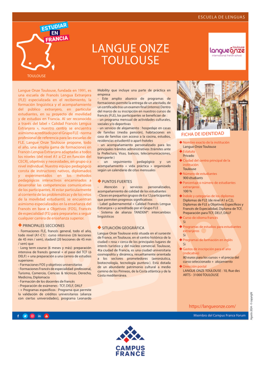 Langue Onze Toulouse