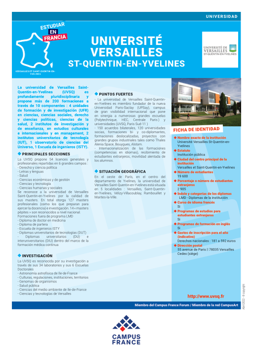 Université Versailles St-Quentin-en-Yvelines
