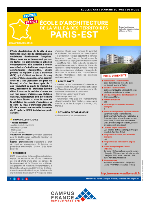 Ecole d'architecture Marne la Vallée