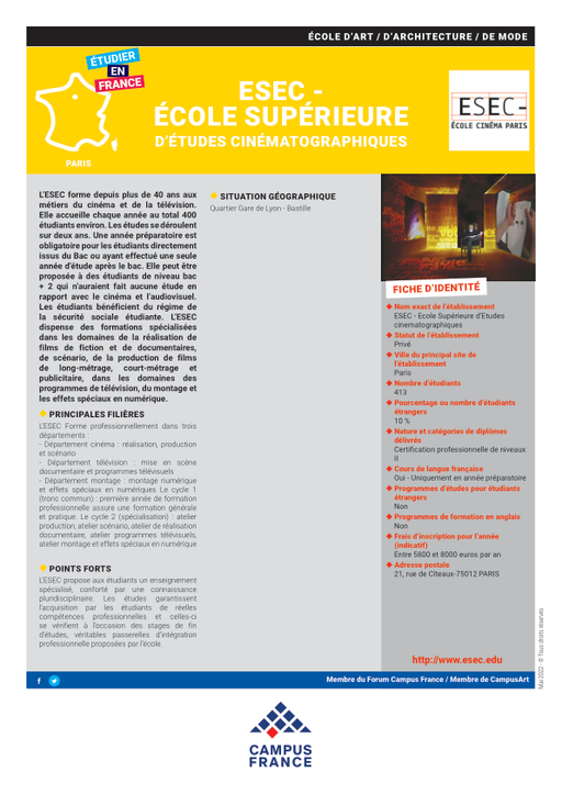 ESEC - Ecole Supérieure d'Etudes cinematographiques