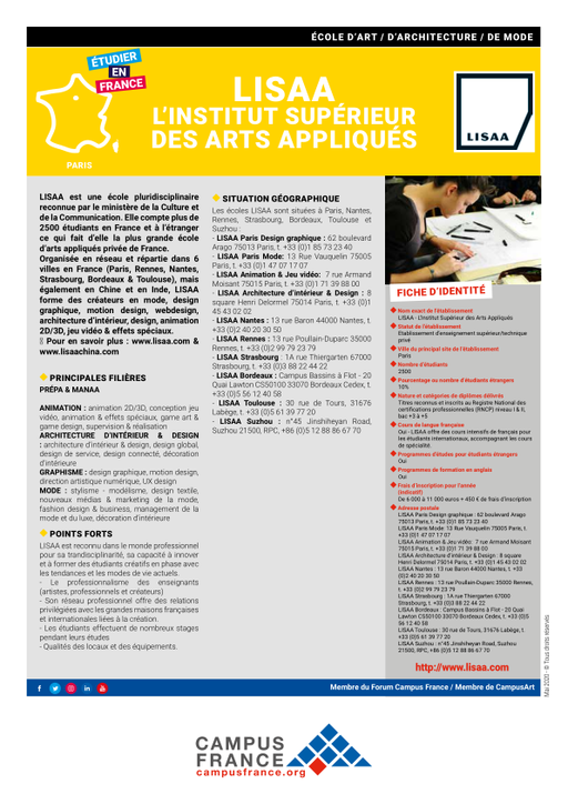 LISAA - L'Institut Supérieur des Arts Appliqués