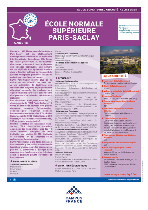 Ecole Normale Supérieure Paris Saclay