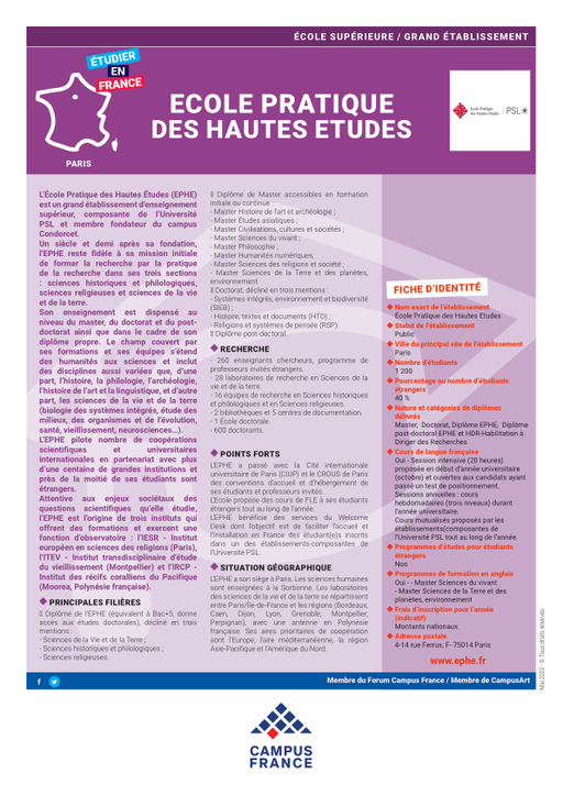 Ecole Pratique des Hautes Etudes