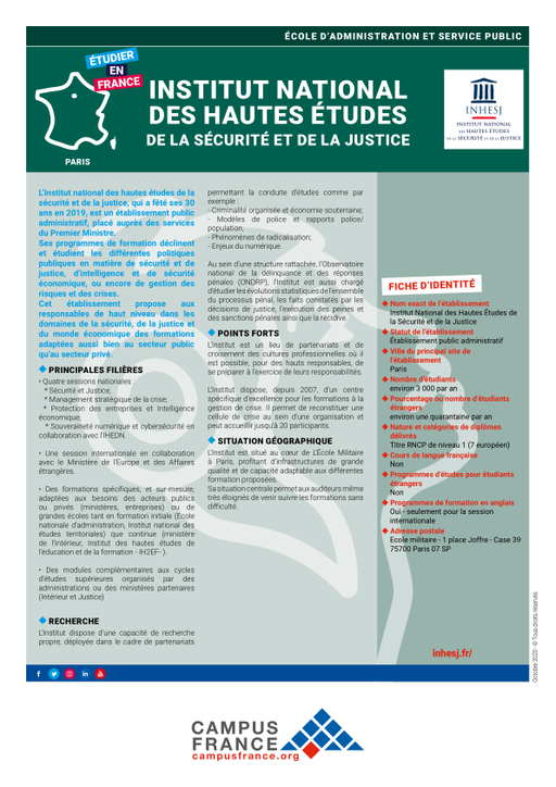 Institut national des Hautes Etudes de la Sécurité et de la Justice