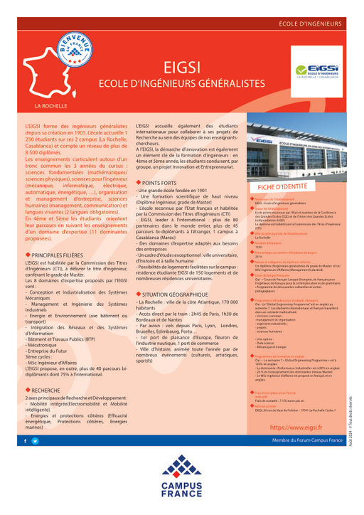 EIGSI - Ecole d'Ingénieurs en Génie des Systèmes industriels