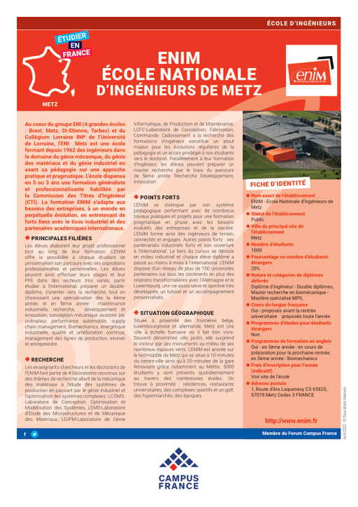 ENIM - Ecole Nationale d•Ingénieurs de Metz