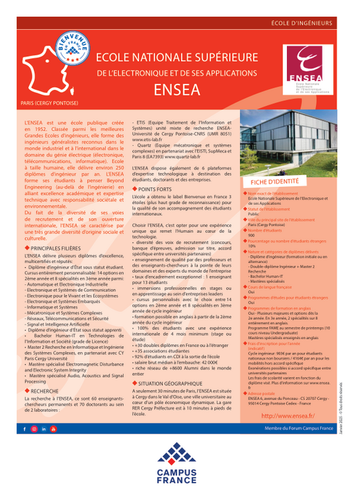 Ecole Nationale Supérieure de l'Electronique et de ses Applications