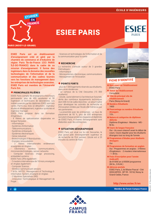 Ecole Supérieure d'Ingénieurs en Electrotechnique et Electronique