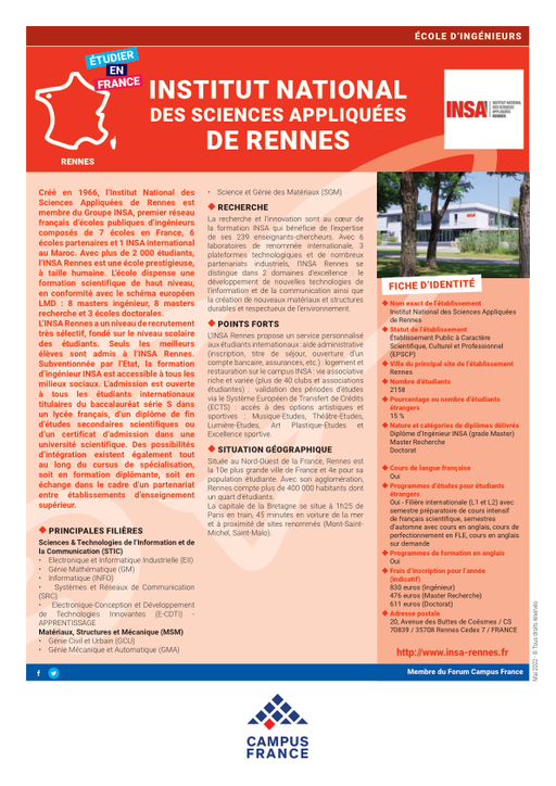 Institut National des Sciences Appliquées de Rennes