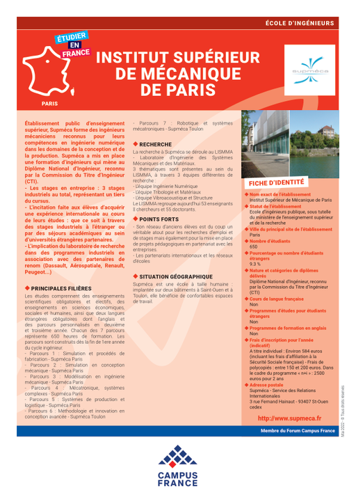 Institut Supérieur de Mécanique de Paris