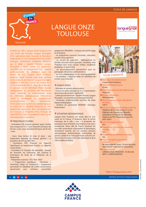 Langue Onze Toulouse