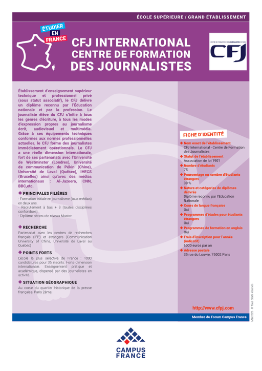 CFJ International - Centre de Formation des Journalistes
