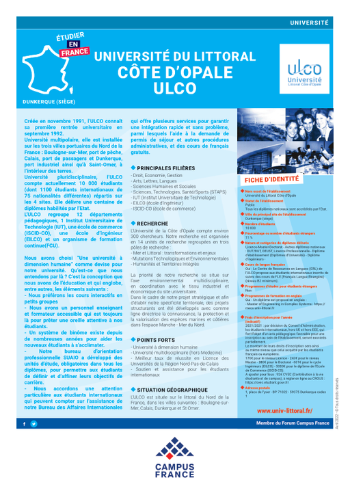 Université du Littoral Côte d•Opale