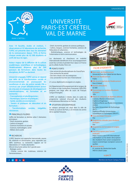 Université Paris Est Créteil Val-de-Marne