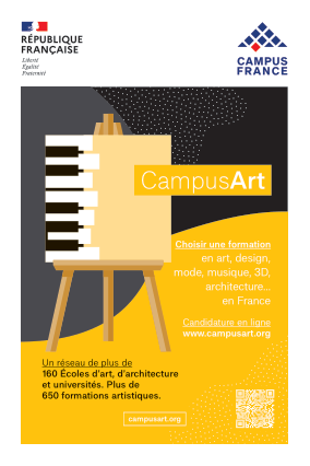 CampusArt : candidater à une formation en art, mode, design, musique, architecture, ...