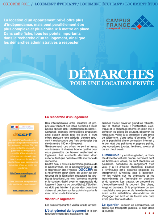 location dans le secteur prive campus france