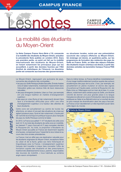 la mobilité des étudiants du Moyen-Orient