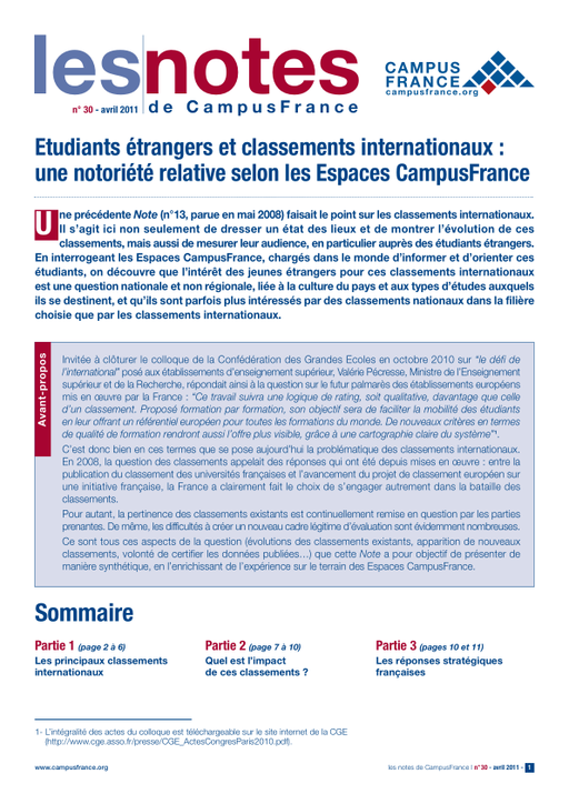 Etudiants étrangers et classements internationaux : une notoriété relative selon les Espaces CampusFrance