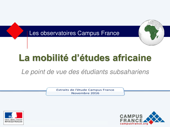 La mobilité d’études africaine : le point de vue des étudiants subsahariens