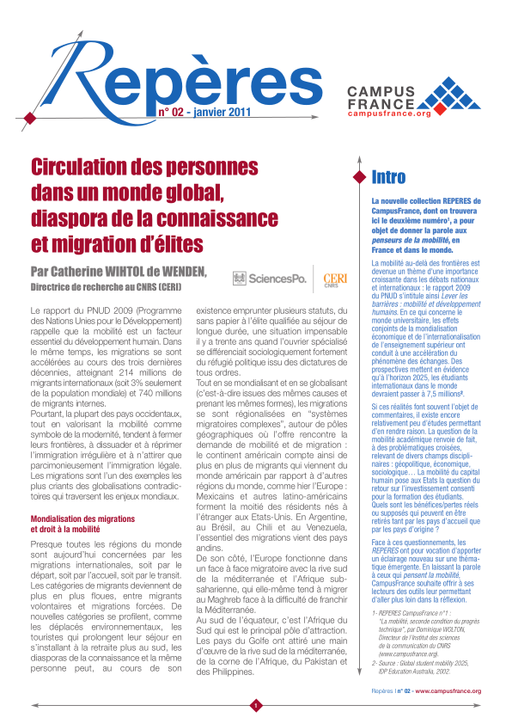 Circulation des personnes dans un monde global, diaspora de la connaissance et migration d’élites