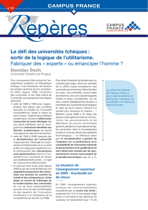 Le défi des universités tchèques : sortir de la logique de l'utilitarisme